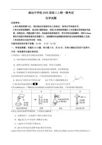 2026届四川省内江市威远中学校高三上学期一模考试化学试题（含答案）