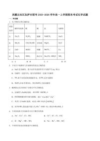 西藏自治区拉萨市2025-2026学年高一上学期期末联考化学试卷（含答案）