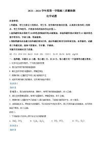 山东省济宁市2024届高三上学期期末考试化学试题 含解析