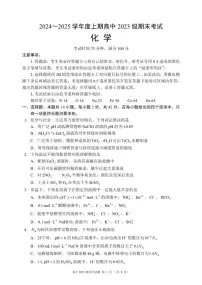 四川省成都市蓉城名校联盟2024-2025学年高二上学期期末考试化学试题 PDF版含答案