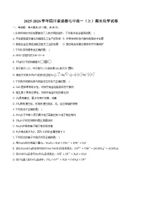 2025-2026学年四川省成都七中高一（上）期末化学试卷（含答案+解析）