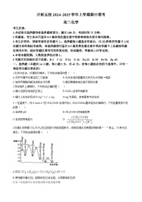 河南省开封市2024-2025学年高二上学期11月期中考试化学试题（无答案）