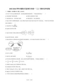 2025-2026学年内蒙古巴彦淖尔市高一（上）期末化学试卷（含答案）