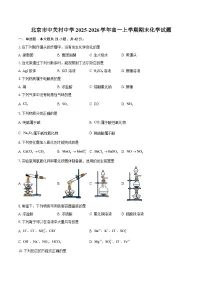 北京市中关村中学2025-2026学年高一上学期期末化学试题-自定义类型