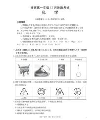 金太阳湖南省2025-2026学年高一上学期12月联考（26-201A）化学试卷（无答案）