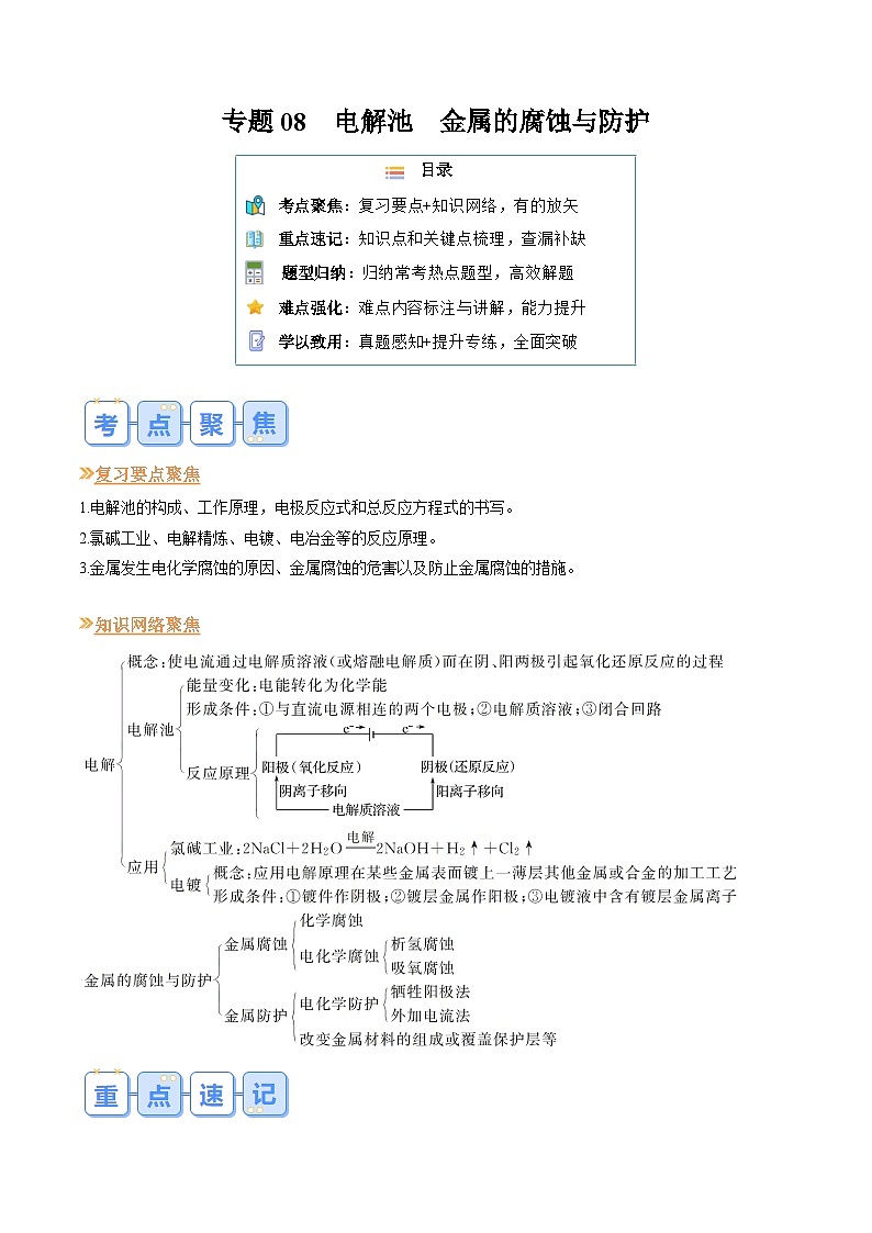 专题08 电解池 金属的腐蚀与防护(解析版)第1页