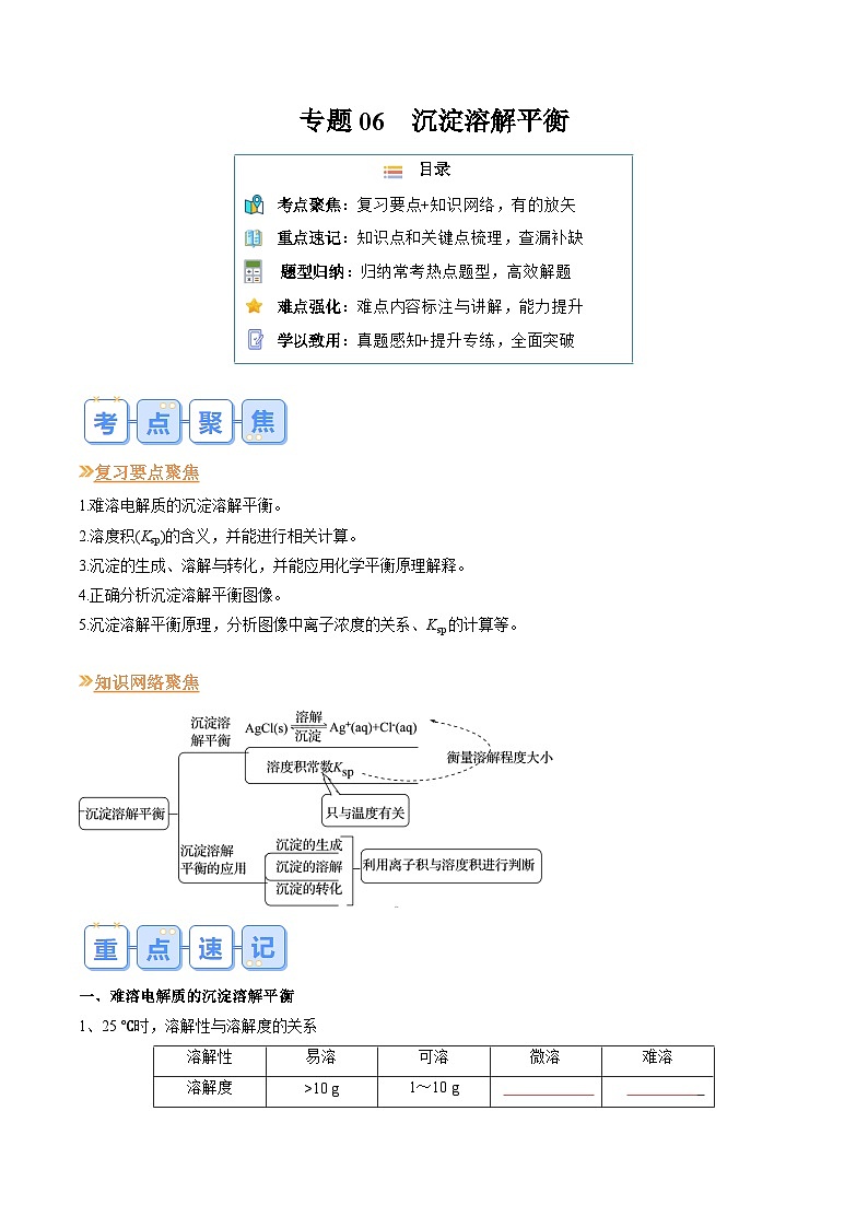 专题06 沉淀溶解平衡(原卷版)第1页