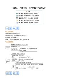 2025-2026学年高二化学上学期寒假作业温故知新专题04电离平衡水的电离和溶液的pH(Word版附解析)