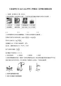 江西省萍乡市2025-2026学年上学期高三化学期末模拟试卷