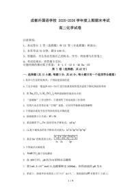 四川省成都外国语学校2025-2026学年高二上学期期末考试化学试卷（PDF版附答案）