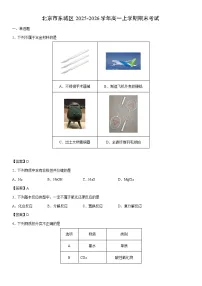 2025-2026学年北京市东城区高一上学期期末考试化学试卷