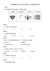 2025-2026学年北京市通州区高一上学期期末考试化学试卷