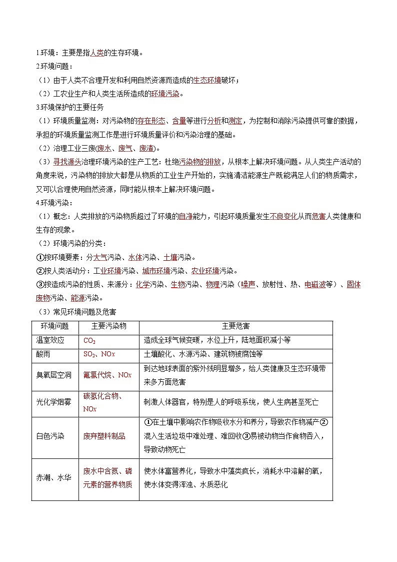 人教版2019化学必修第二册8.3《 环境保护与绿色化学》(解析版)第3页