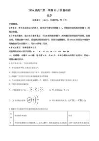安徽省2026届高三上学期11月质量检测化学试题（试卷+解析）