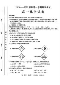 河南省洛阳市2025-2026学年高一上学期2月期末考试化学试题含答案含答案解析