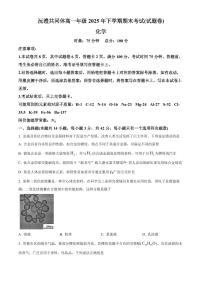 湖南常德市沅澧共同体2025-2026学高一上学期期末考试化学试题（试卷+解析）