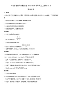 2025-2026学年河北省沧州市四校联考高三上学期11月期中考试化学试卷