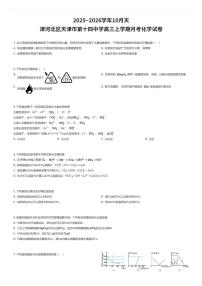 2025~2026学年10月天津河北区天津市第十四中学高三上学期月考化学试卷（有答案解析）