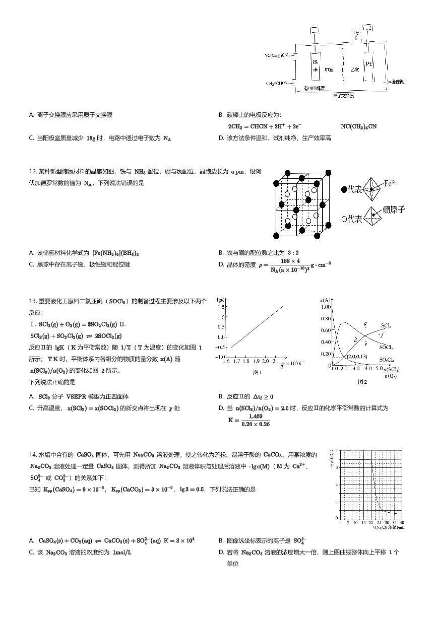 2024~2025学年12月四川成都青羊区成都市树德中学高三上学期月考化学试卷(有答案解析)第3页