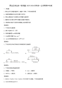 2025-2026学年黑龙江省龙东十校联盟高一上学期期中考试化学试卷