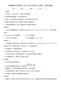 2025-2026学年海南省部分学校联考高二上学期1月期末化学试卷