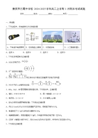 2024-2025学年重庆市巴蜀中学校高二上学期1月期末考试（学生版)化学试卷