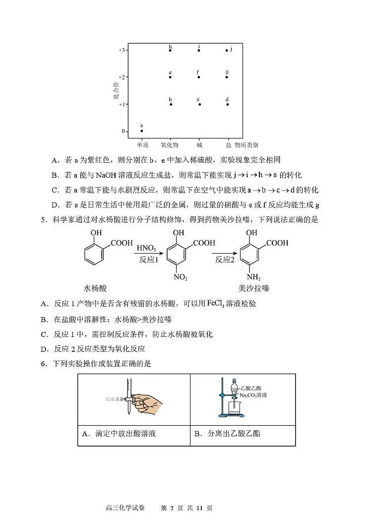 东北育才学校2026届高三下学期第六次模考化学试卷第2页