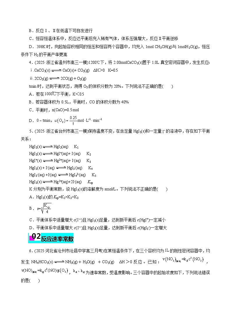 2026年新高考化学小题训练考点18化学平衡常数(原卷版+解析)第2页