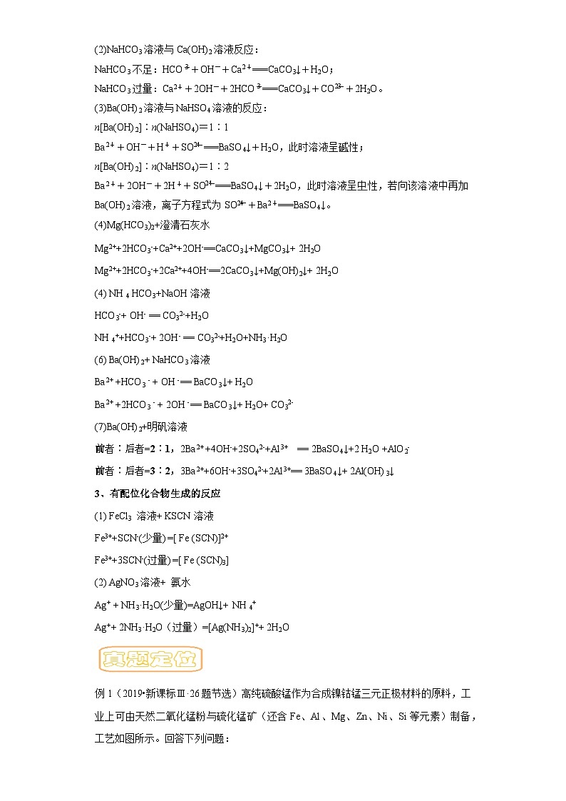 高考化学二轮复习核心考点讲与练专题三 复杂离子方程式的书写(解析版)第2页