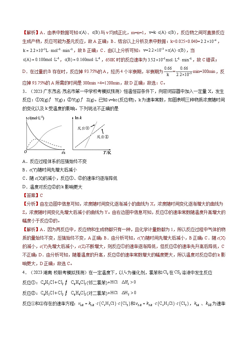 高考化学一轮复习考点讲练测第24讲 化学反应速率(练习)(解析版)第2页