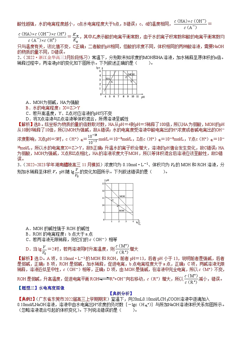 高考化学二轮热点题型归纳与变式演练专题21 电解质溶液图像分析(教师版)第3页