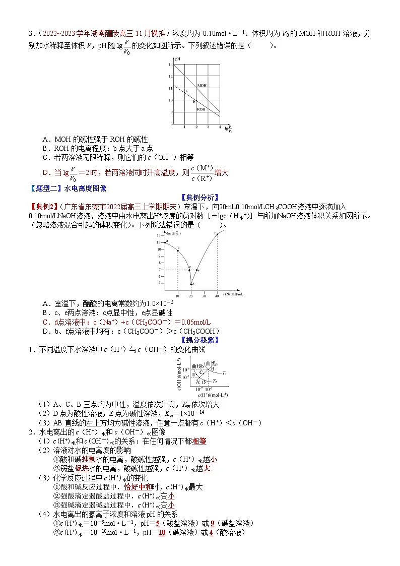 高考化学二轮热点题型归纳与变式演练专题21 电解质溶液图像分析(学生版)第3页