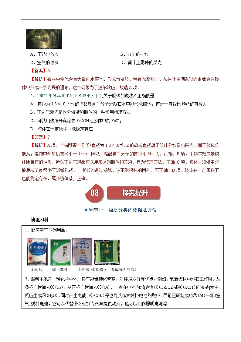 (人教版必修第一册)高一化学上册同步学与练第01课 物质的分类(解析版 )第3页