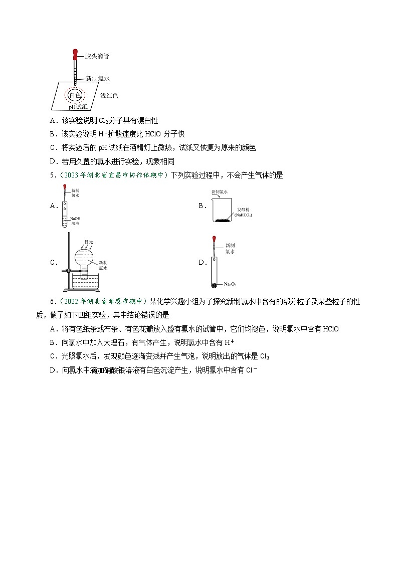 (人教版必修第一册)高一化学上册同步学与练第12课 氯气的性质 氯气与水、与碱的反应(原卷版)第3页