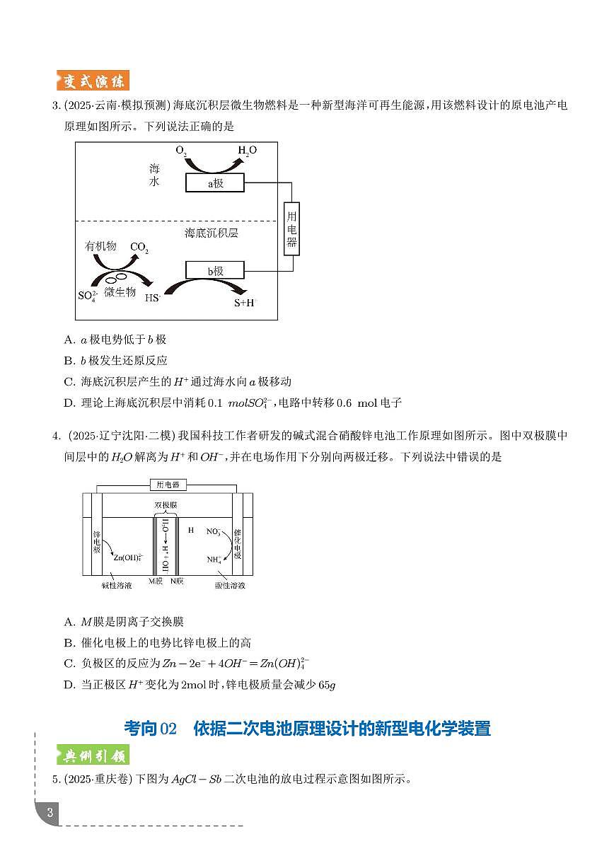 新型电化学装置分析 (全国通用)(学生版)第3页