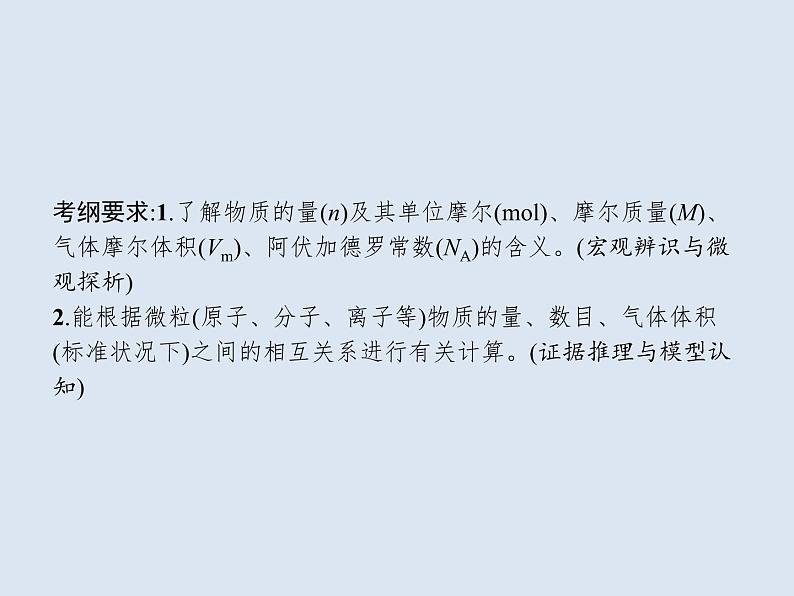 2020版高考化学人教版大一轮课件:第1单元 第1节 物质的量 气体摩尔体积03