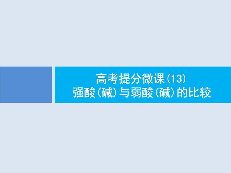 2020版高考化学人教版大一轮课件:高考提分微课(13)强酸(碱)与弱酸(碱)的比较01