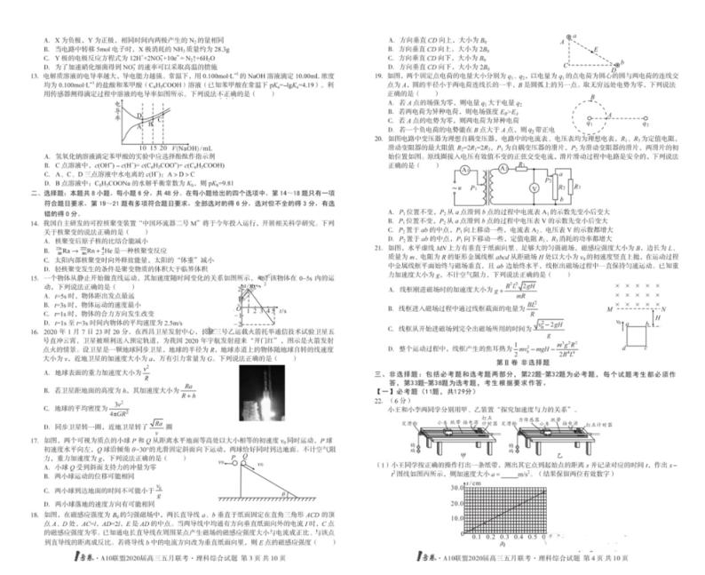 1号卷A10联盟2020届高三5月联考理综试卷+答案02