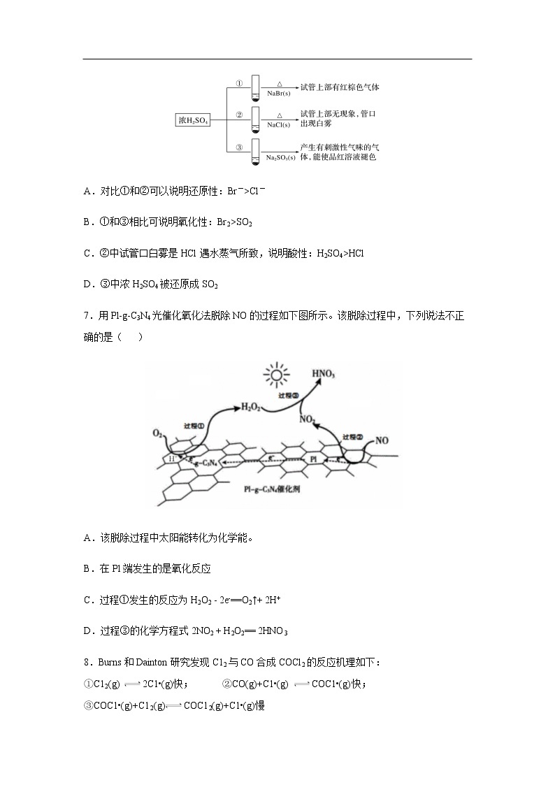 山东省淄博市2020届高三下学期第二次网考化学 试卷03