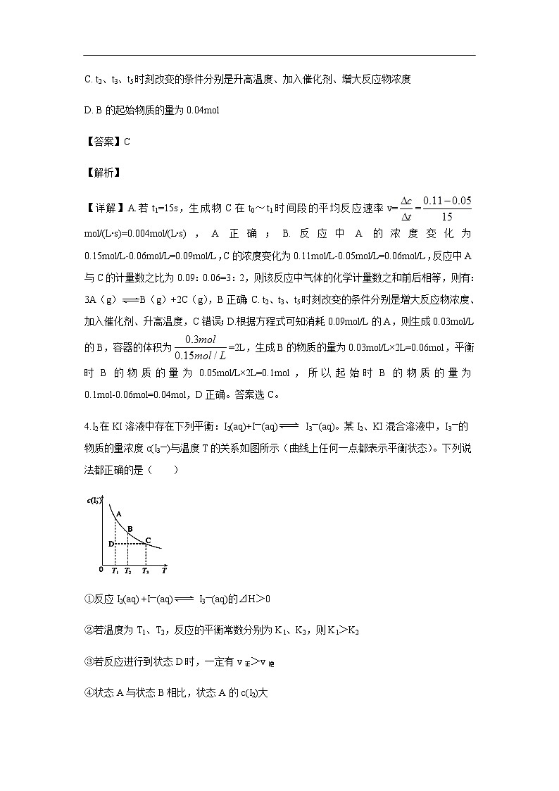 江西省吉安市遂川中学2019-2020学年高二上学期第一次月考化学试化学题(A)(解析版)03