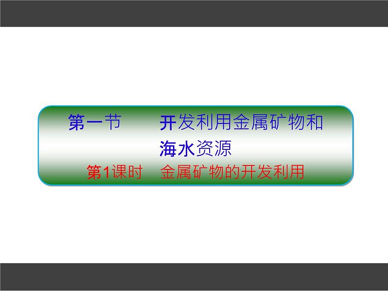 高中化学人教版化学必修二 4.1-1 化学与自然资源的开发利用 课件第2页