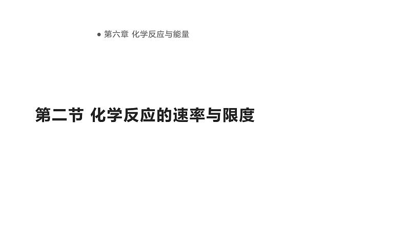 人教版高一化学必修二化学6.2 化学反应的速率与限度 课件 (共41张PPT)01