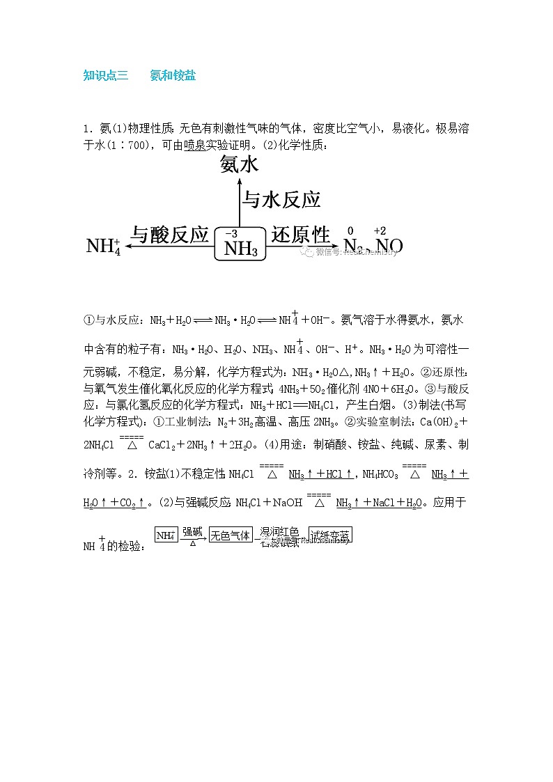 江苏高考化学复习考点突破--氮及其化合物(二) 学案01