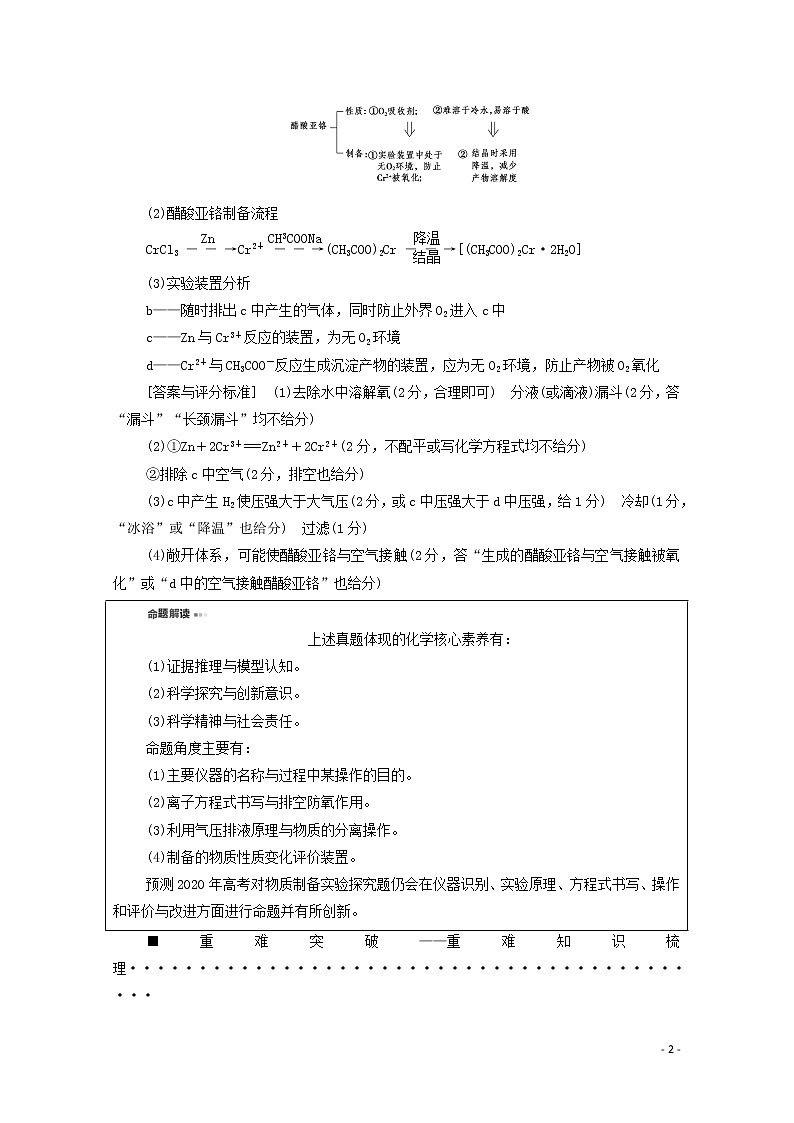2020高考化学二轮复习第1部分专题12综合实验探究——突破实验大题教案(含解析)02