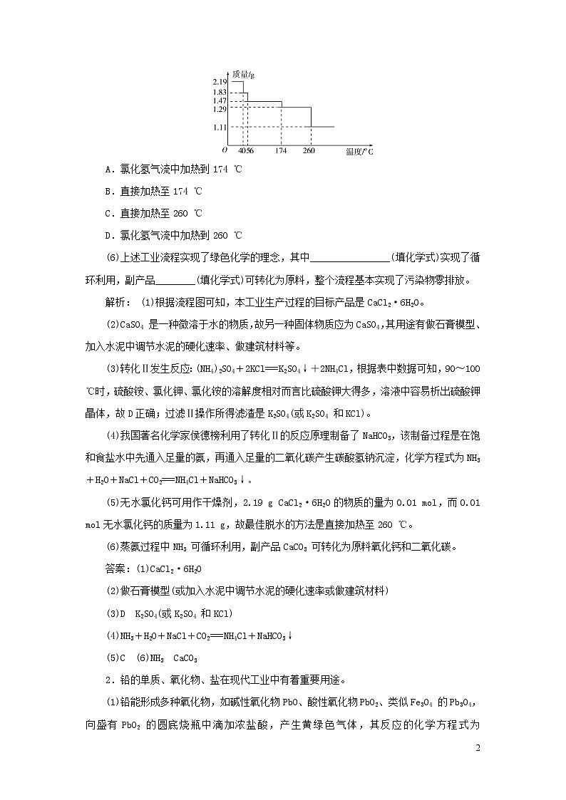 2020高考化学二轮复习专题七化工工艺流程专题强化训练02