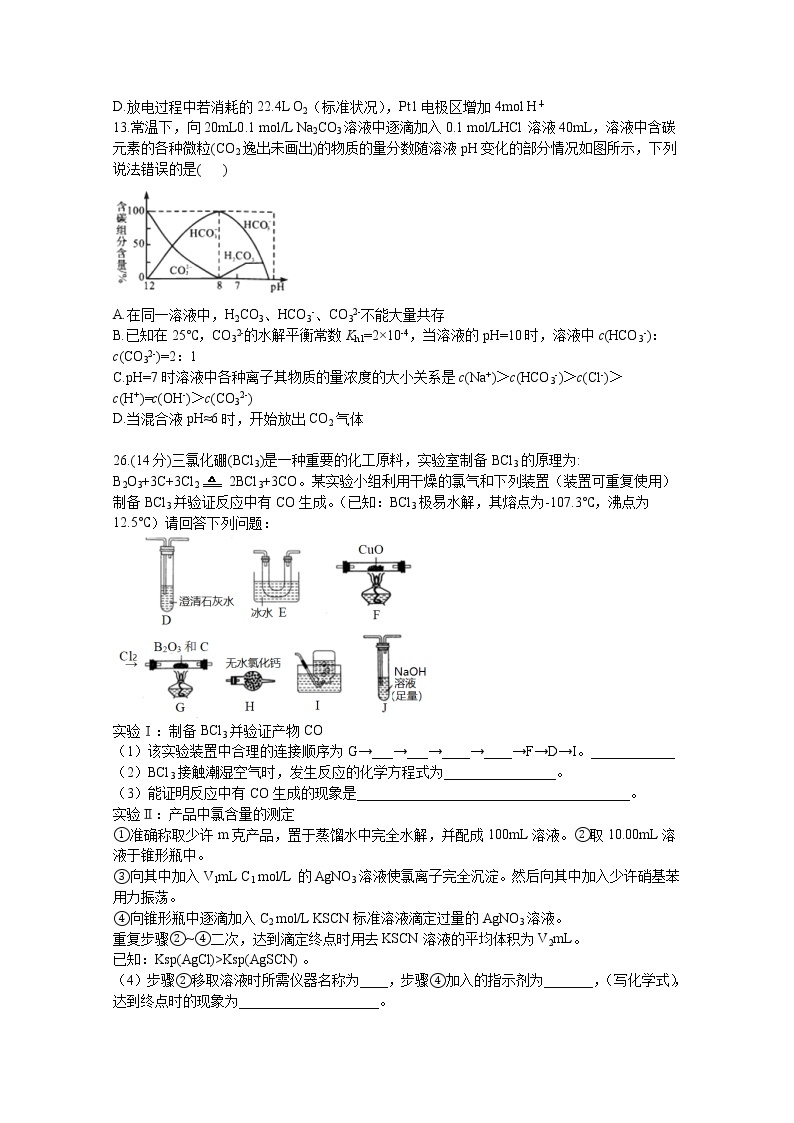 四川省泸县第一中学2020届高三下学期第四学月考试理综-化学试题02