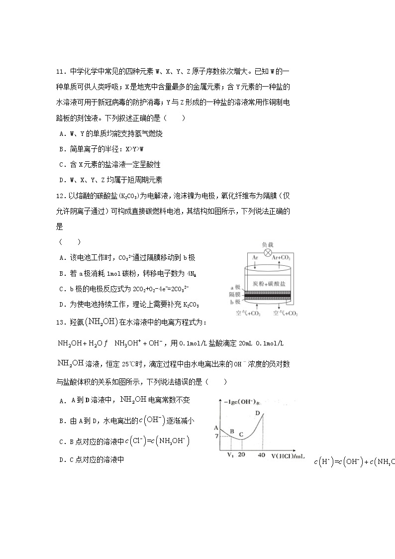 黑龙江省哈尔滨市第六中学校2020届高三第三次模拟考试理综-化学试题02