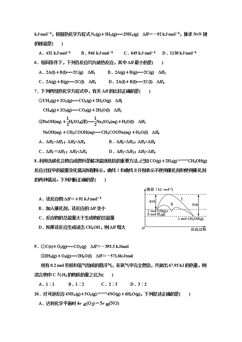 2018-2019学年山西省晋中市平遥县第二中学高二上学期10月月考化学试题 Word版02