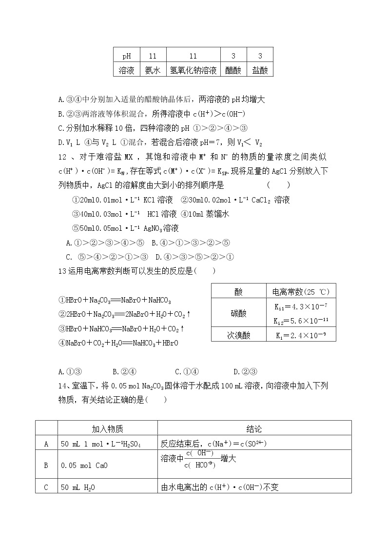 2017-2018学年陕西省西安市第一中学高二上学期第二次月考（12月）化学试题03