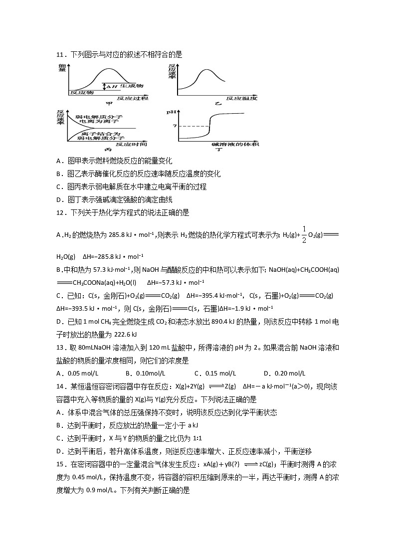 2019-2020学年贵州省都匀第一中学高二上学期期中考试化学试题 Word版03
